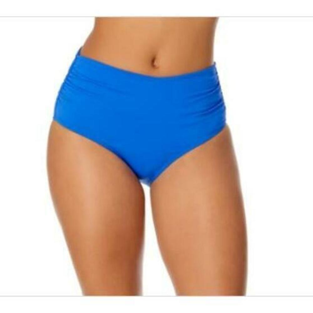 Anne Cole High Waist Shirred Swim Bottom Royal Blue XL